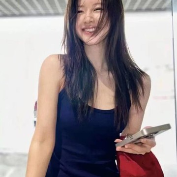 BM風趙露思同款甜辣藏藍色美背工字背心女bm外穿修身顯瘦吊帶上衣