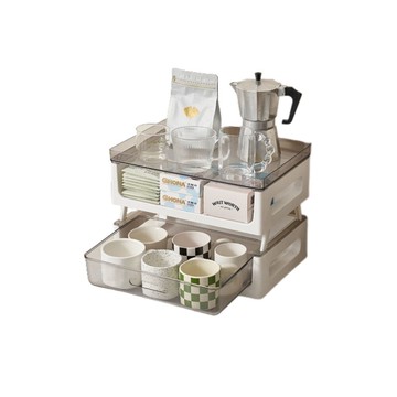 mgshop 抽屜式桌面收納 杯子收納架(三層款)