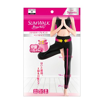 SLIM WALK 美型瑜珈壓力褲 骨盤收緊設計  M  黑色