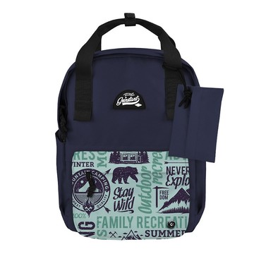 Grinstant混搭可拆組式13吋後背包 - 冒險系列 (海軍藍配營地)