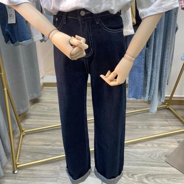 2023秋季新款寬松高腰顯瘦顯高韓版老爹褲泫雅褲直筒闊腿牛仔褲女