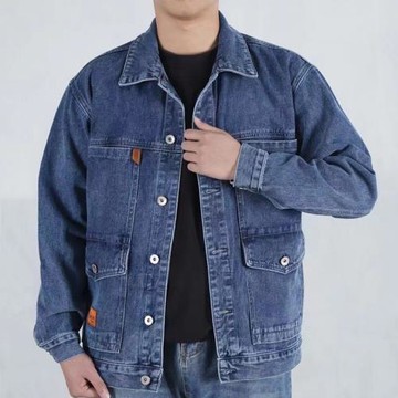 商場倒閉2025秋冬季加絨加厚牛仔外套男加大碼多口袋耐磨工裝夾克