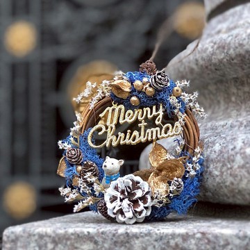 迷你聖誕花圈(紅/藍兩款可選) 聖誕節 交換禮物首選 | 台北可自取