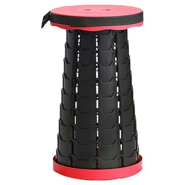 伸縮螺旋椅 45 x 25cm 紅色 便攜摺疊椅 戶外椅凳  1個