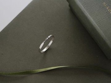 ni.kou 純銀 一顆真心 類寶石 單戒 女戒 尾戒