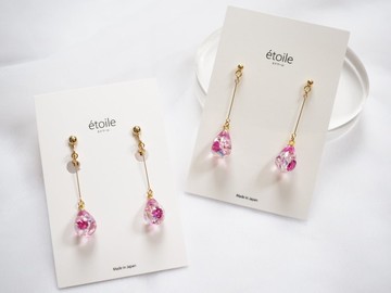 Swarovski 綴飾水滴長款耳環/耳夾 SDL-06