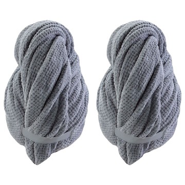 乾髮神器2代 超強力吸水乾髮帽 灰色 快速乾髮 柔軟舒適 居家旅行必備  2個