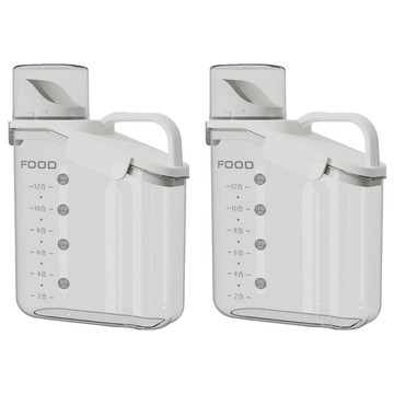 透明手提密封罐 2L 大容量 收納五穀雜糧 食品保鮮盒  2個  1個容器