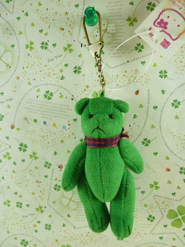 【震撼精品百貨】泰迪熊 Teddy Bear 絨毛鎖圈-綠(紅領結) 震撼日式精品百貨