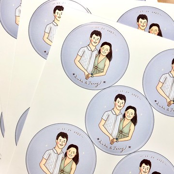 畫畫你的臉－蕉星的客製化人像/寵物 貼紙 / 姓名貼 / 似顏繪