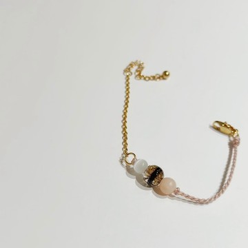 不鏽鋼鍍金 編織細鍊二合一 胎毛 臍帶手鍊