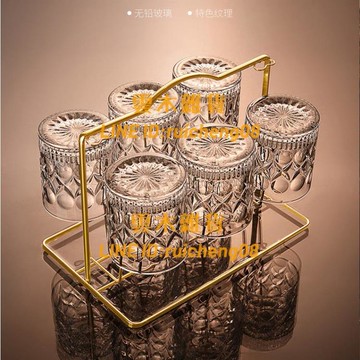 【6只裝】洋酒杯高顏值威士忌酒杯創意玻璃啤酒杯家用【雲木雜貨】