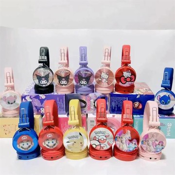 頭戴式無線藍牙耳機跨境可愛卡通外貿爆款折疊立體聲重低音學生