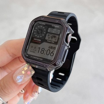 閃電扣錶帶+鎧甲錶殼 適用於 Apple Watch 11代 10 9 8 7 6 SE 蘋果錶帶 42mm 46mm