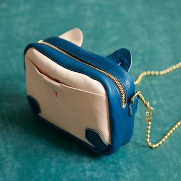 【切線派】捂脸猫 可爱单肩包真皮拉链斜挎包 休闲百搭手机包