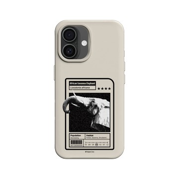 iPhone 16 SolidX 貝殼灰 - RHINOSHIELD X Taipei Zoo - 非洲象：限量卡牌