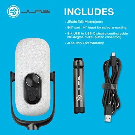 JLab Epic Talk USB マイクロフォン White USB-C Output Cardioid, Omni, ステレオ, and Bi-Directional 192k Sample Rate Volume Control, Gain Cont