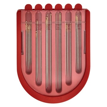 Clover 可樂牌 6種手縫針組合針盒 CL13-212 紅色 12支  1組  63 x 95 x 7mm