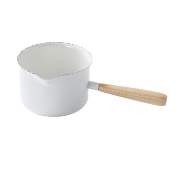 珍珠金屬 琺瑯牛奶鍋 木柄 Clevia IH適用 HB-5294  15cm  紅色  1個