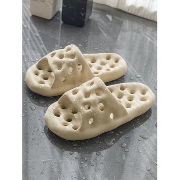 拖鞋男情侶漏水速干浴室洗澡防滑厚底踩屎感室內家居家用涼拖鞋女