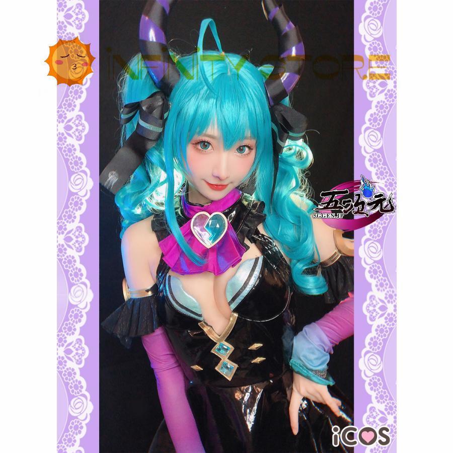 ICOS ボーカロイド コスプレ 初音ミク 小悪魔 衣装 尻尾,角込み