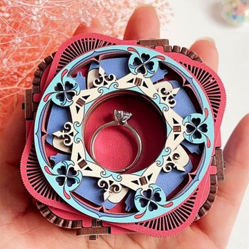 diy手工拼裝機關首飾密碼音樂盒木質3D立體解壓拼圖創意節日禮物