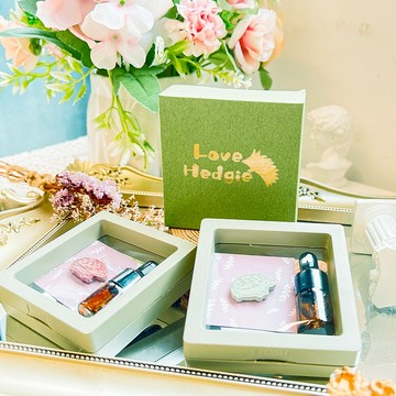 【手作】刺蝟 擴香石口罩扣 附禮盒 香氛油2ML