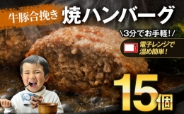 牛豚合挽きハンバーグ15個×1袋 計15個 100g×15個  牛豚合挽きハンバーグ 大容量 簡単調理 肉 牛 お取り寄せグルメ お取り寄せ 福岡 お土産 九州 福岡土産 取り寄せ グルメ 福岡県