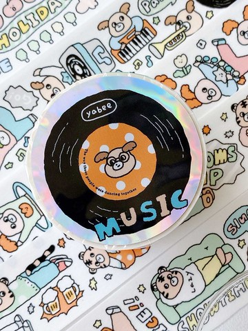 開心動物園/開心動物日常/3公分特殊油墨和紙膠帶/附離型紙