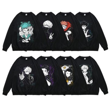 日系動漫卡通咒術回戰五條悟周邊衛衣圓領寬松套頭無帽春秋男女
