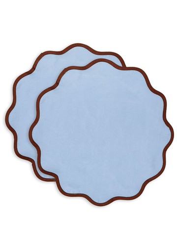 La DoubleJ - Cloud cotton placemats (set of 2) - unisex - Cotton - One Size - Blue