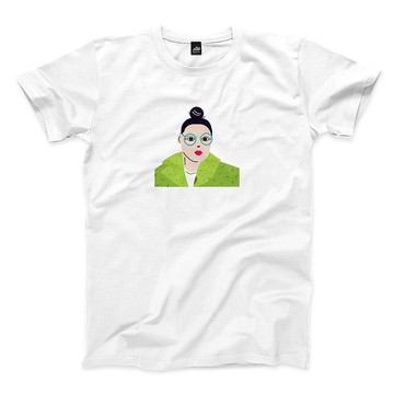 藝術家眼鏡女子 - 白 - 中性版T恤