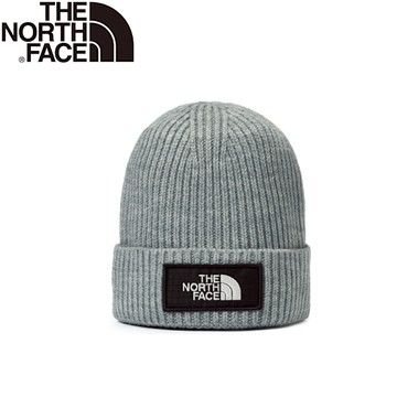 【The North Face LOGO 保暖針織帽《水泥灰》】3FJX/登山帽/毛帽/針織帽/保暖帽