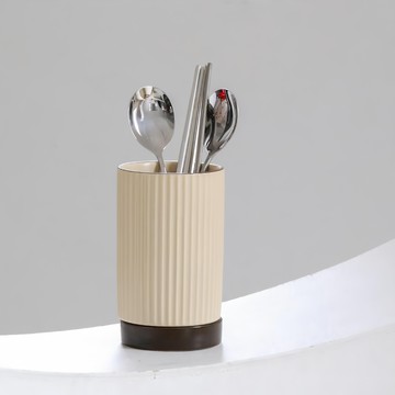 好生活 北歐風陶瓷餐具桶  米色  1個