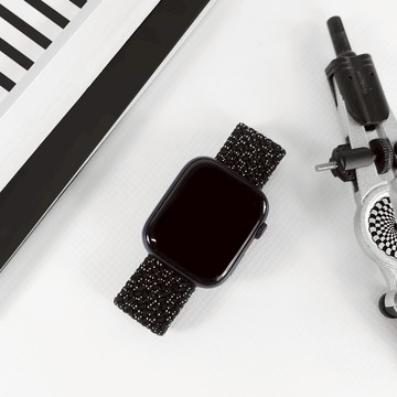 Apple Watch 全系列通用錶帶 蘋果手錶替用錶帶 交叉編織 尼龍錶帶 星光黑色 ＃856BD030BKS