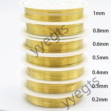 ✨優選✨ 0.2-1mm銅線首飾線美甲銅絲線圈diy手工藝品材料髮簪繞線定型引線  8・23
