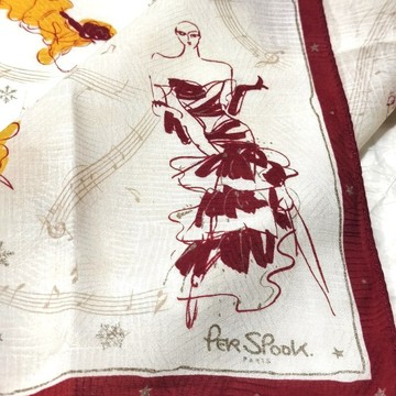 復古 Per Spook Paris 手帕 - 時尚與音符 (20 x 19 英吋)