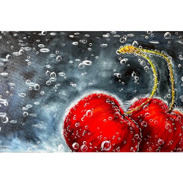 櫻桃畫水果原創藝術品 40x60 公分/16 x 24 英寸，AnaskoArt 出品