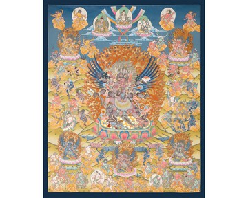 藏傳金剛橛唐卡－強大的護法神－冥想佛龕藝術