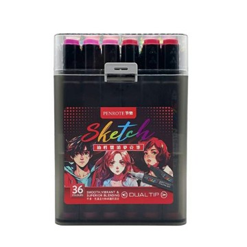筆樂 PENROTE Sketch36色油性雙頭麥克筆 /盒 PE1458【APP滿額下單10%點數(單一帳號最高5000點)】1/31止