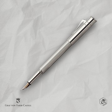 【Graf von Faber-Castell】經典系列鍍白金鋼筆 F尖 VIP刻字服務 (原廠正貨)