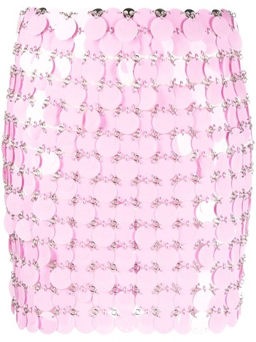 Rabanne - chainmail mini skirt - women - Plastic/Brass - 36 - Pink