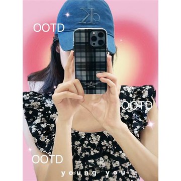 歐美ins風英倫風格子適用于iPhone16Promax手機殼情侶15新款蘋果14保護殼13創意防摔全包簡約高級感小眾撞色