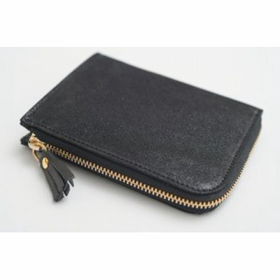 POMTATA (ポンタタ) | HAK L Zip Short Wallet (black) | 財布 ショートウォレット【国産 レザー】 ギフト 誕生日プレゼント シンプル