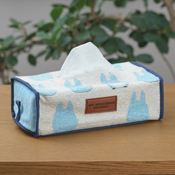 真愛日本 宮崎駿 吉卜力 藍龍貓 剪影 戈布蘭毛織 面紙套 收納套 可掛式衛生紙套 衛生紙盒