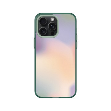 iPhone 15 Pro Max Clear 憂墨綠 - 石紋與渲染 / Marble & Dreamy Gradient - 輕舞光暈