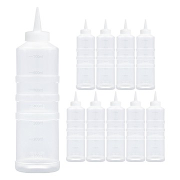 日常閃亮 韓國製造可裁剪尖嘴醬料瓶 單孔 不含蓋  700ml  10個