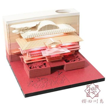 立體便利貼3d建築模型紙雕清水寺便簽【櫻田川島】