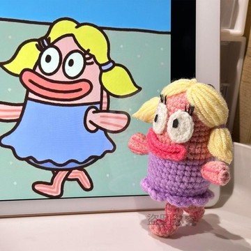 *臺灣出貨*毛線鉤織比奇堡居民玩偶手工diy材料包擺件送朋友禮物韓系 卡通掛件 包掛 鑰匙掛件 公仔掛件