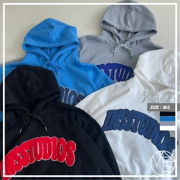 【MKST.STUDIO】韓國 INS STUDIO繡花刷毛厚磅帽TEE